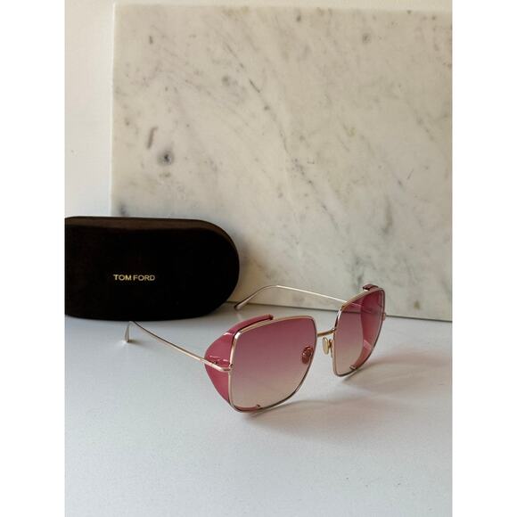 NEW Tom Ford FT0901 Toby Shield Pink Square Sunglasses $520 - Picture 2 of 6